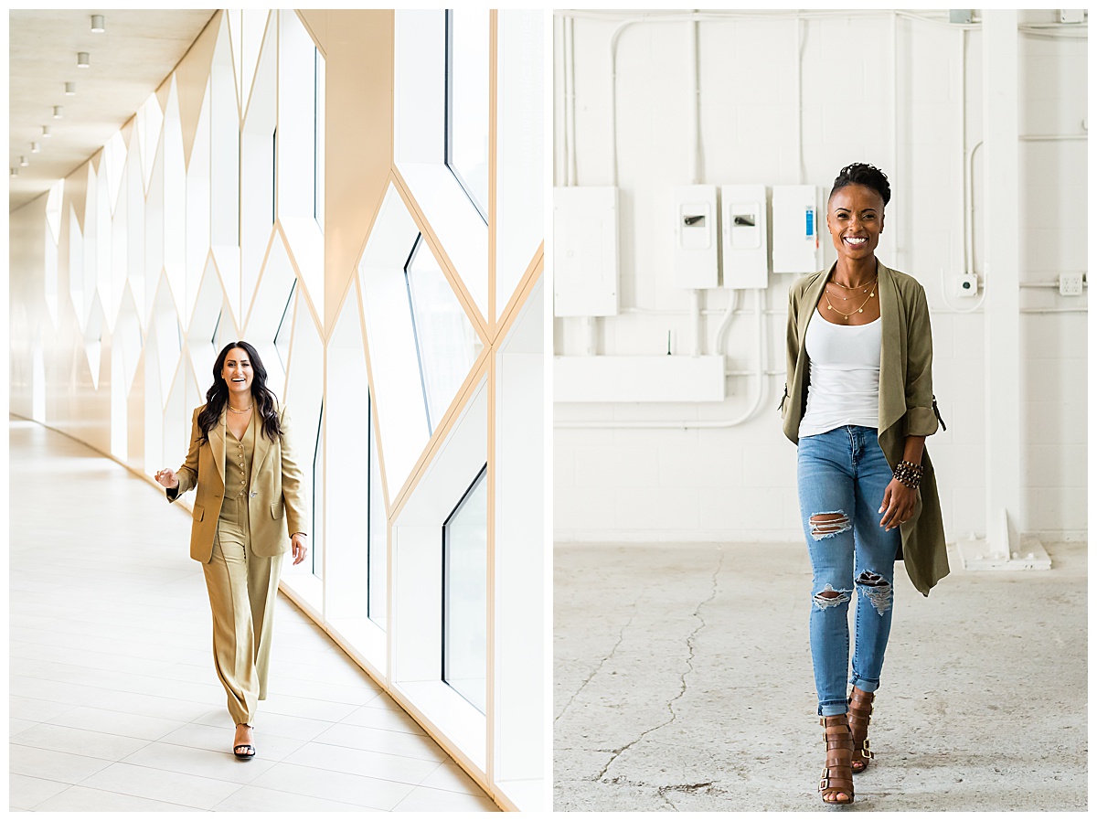 Walking pose ideas for natural brand photography
